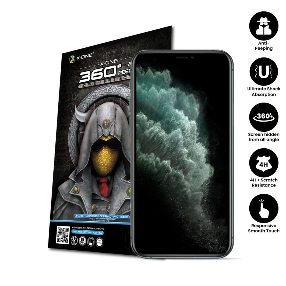 شاشة حماية وملاقيف من شركة X ONE لأيفون 7PLUS , 8 PLUS ابيض