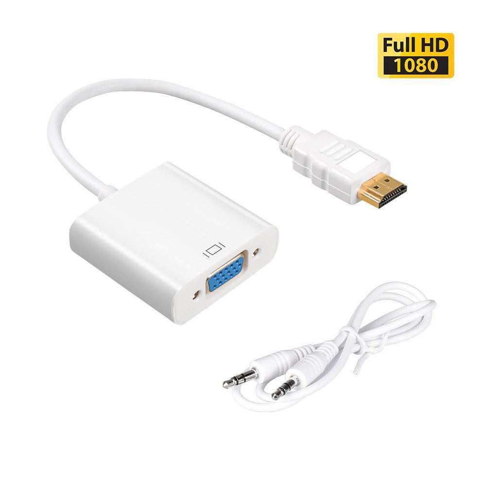 كابل محول بمنفذ HDMI إلى منفذ VGA - أبيض
