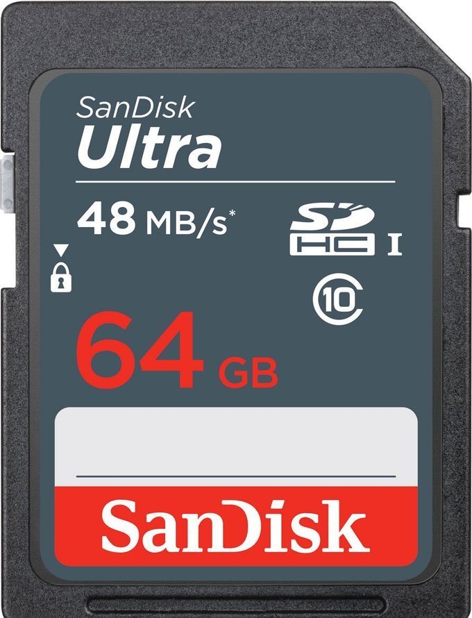 بطاقة أس دي كارد Ultra SDHC بسرعة 48 ميجابايت في الثانية الواحدة بحجم 64 جيجابايت من سانديسك - 5713