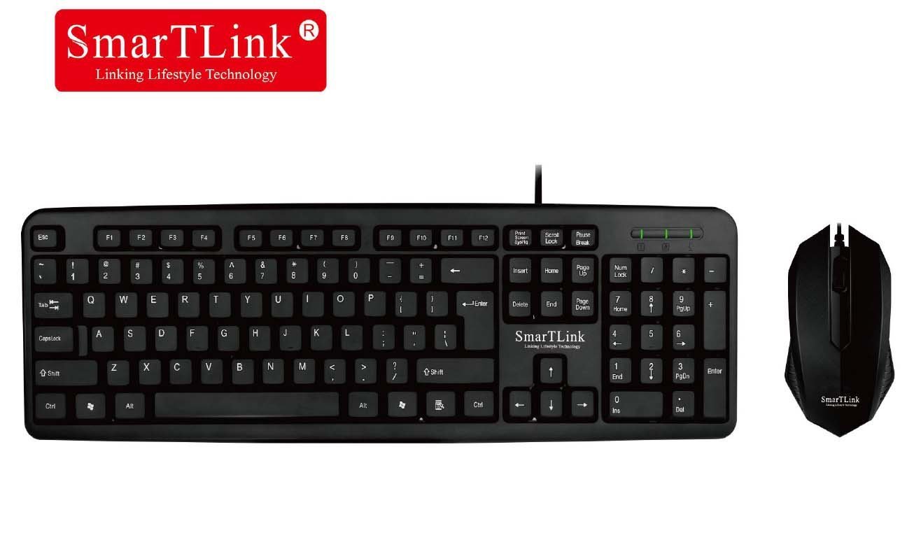 لوحة مفاتيح وماوس سلكيين USB للكمبيوتر المكتبي / عربي , أنجليزي - SL713KBC Combo Wired Keyboard&mouse