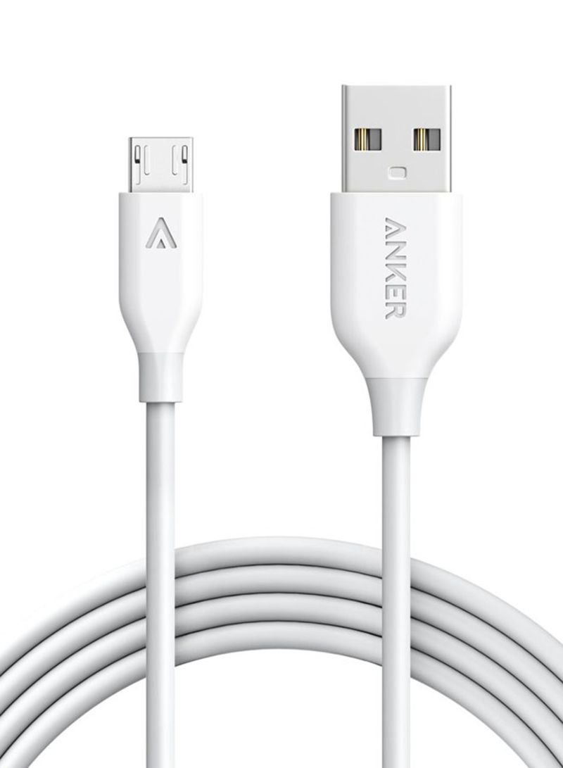 كابل PowerLine مايكرو USB ممتاز أبيض 6 قدم - 6420