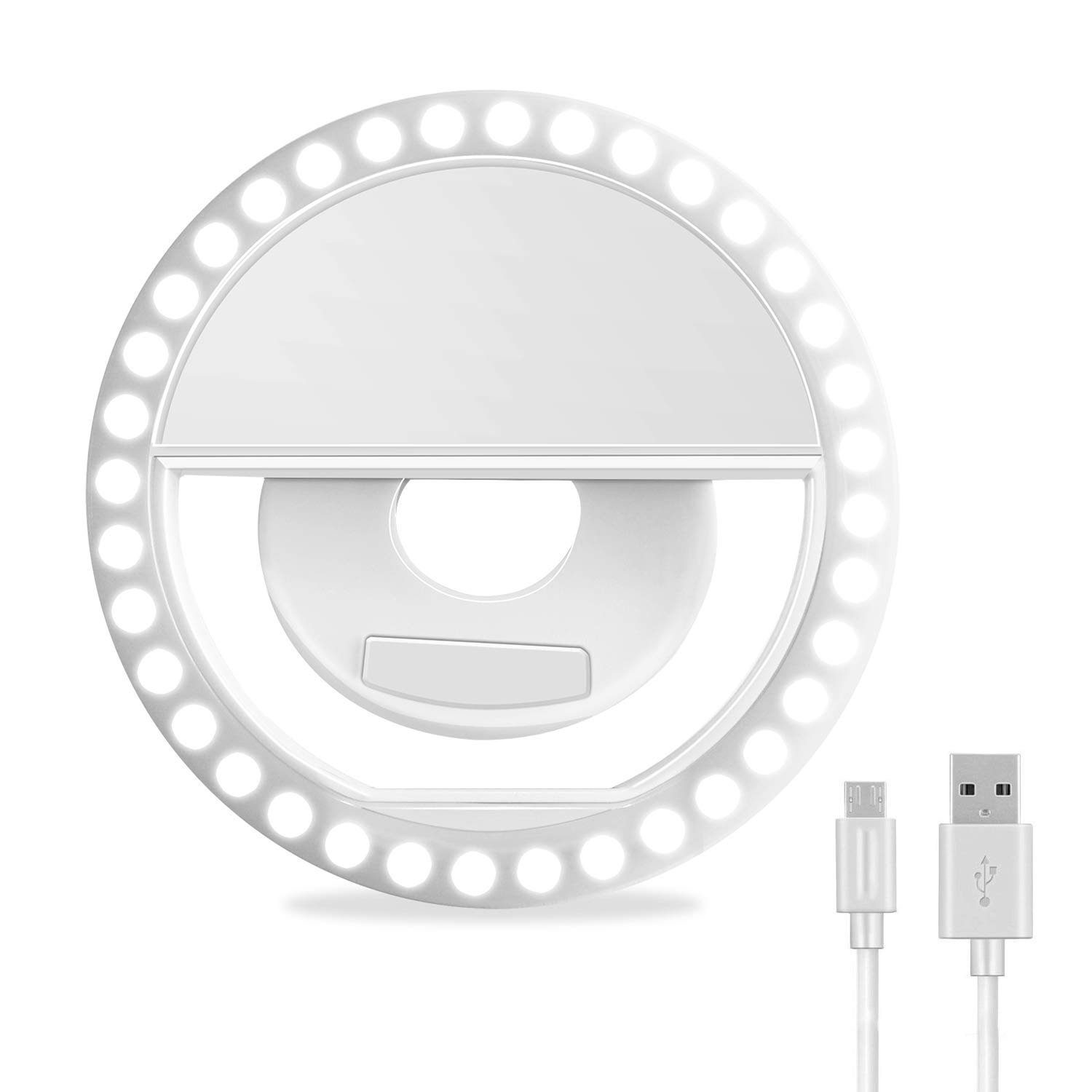 مصباح دائري احترافي لالتقاط صور السيلفي قابل للشحن بمنفذ USB - selfie ring light